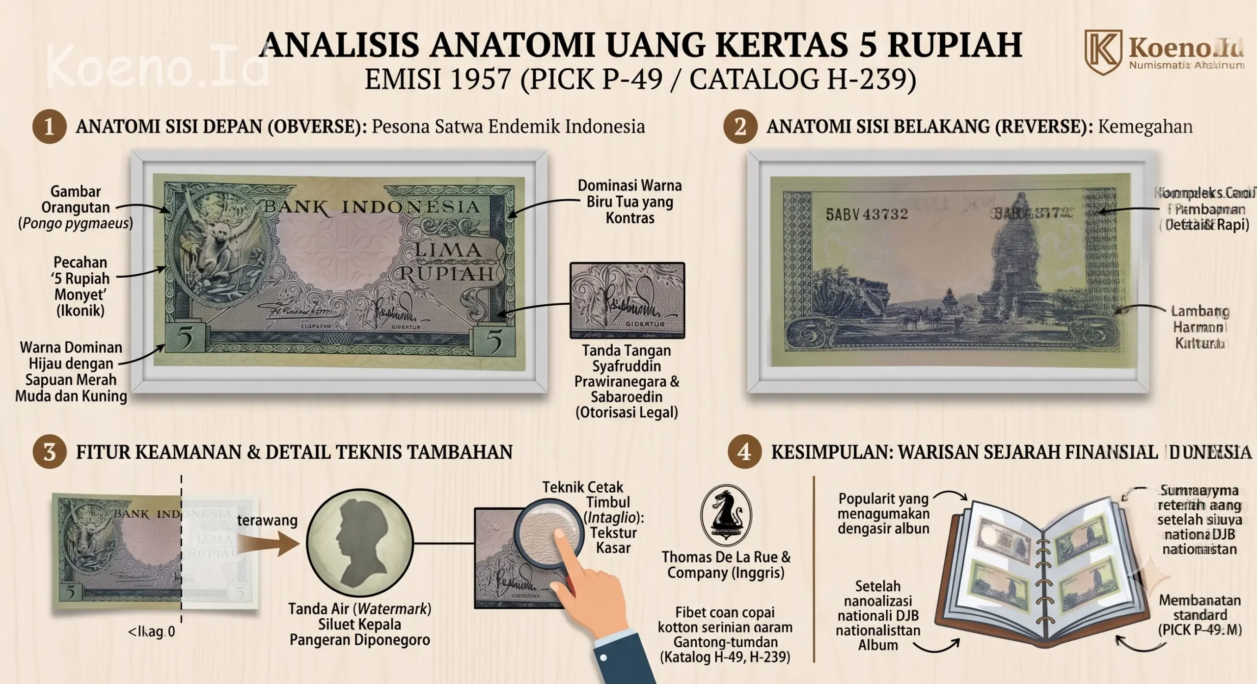 Uang Kertas Rp 5 Emisi 1957