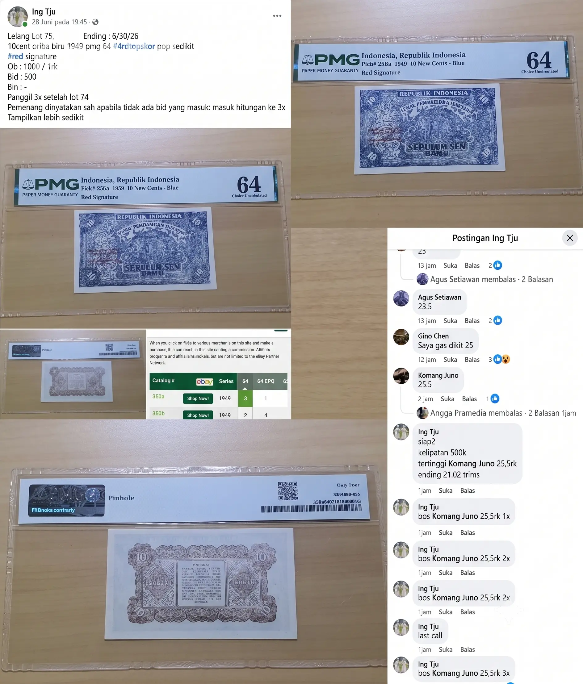 harga uang kuno 10 sen 1949
