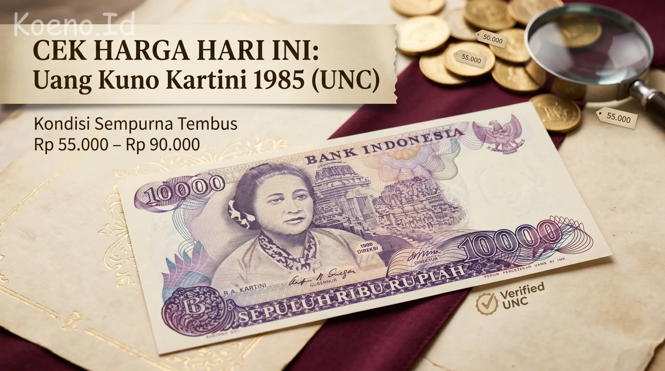 harga uang kuno rp10000 emisi 1985