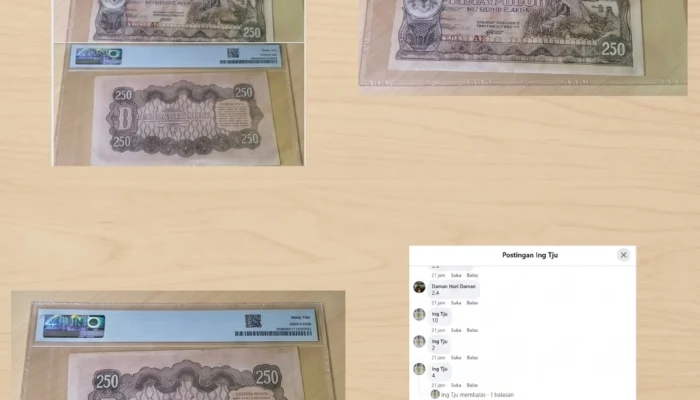 Uang ORI 250 Rupiah 1947 Bersertifikat PMG Sukses Terjual di Lelang Online