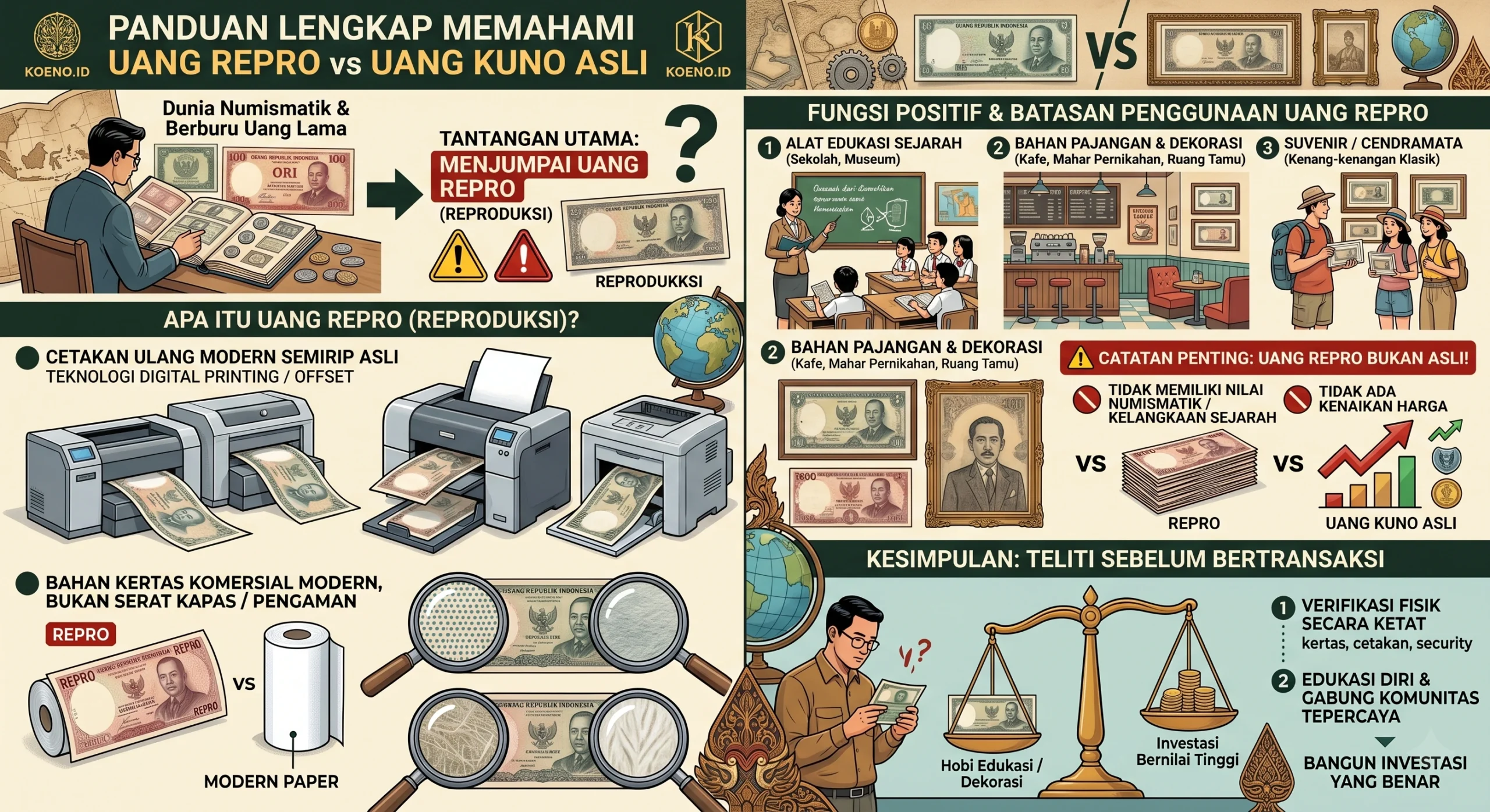 panduan uang repro atau reproduksi uang kuno