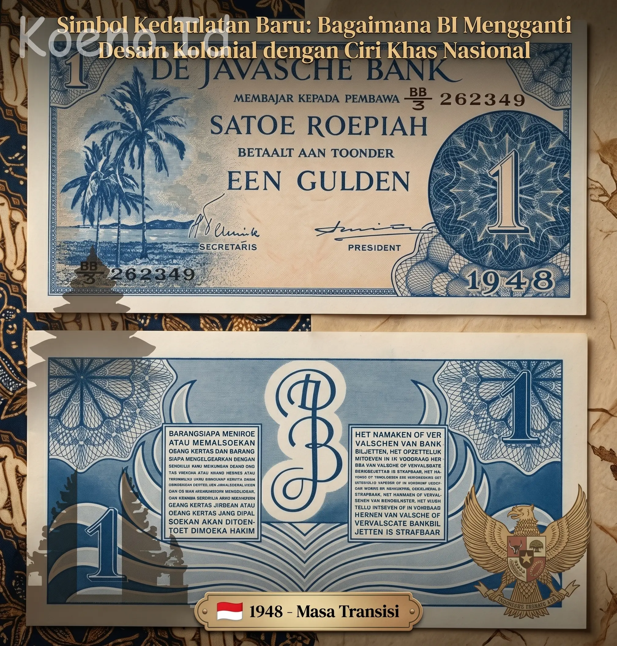 uang kuno 1 rupiah 1948