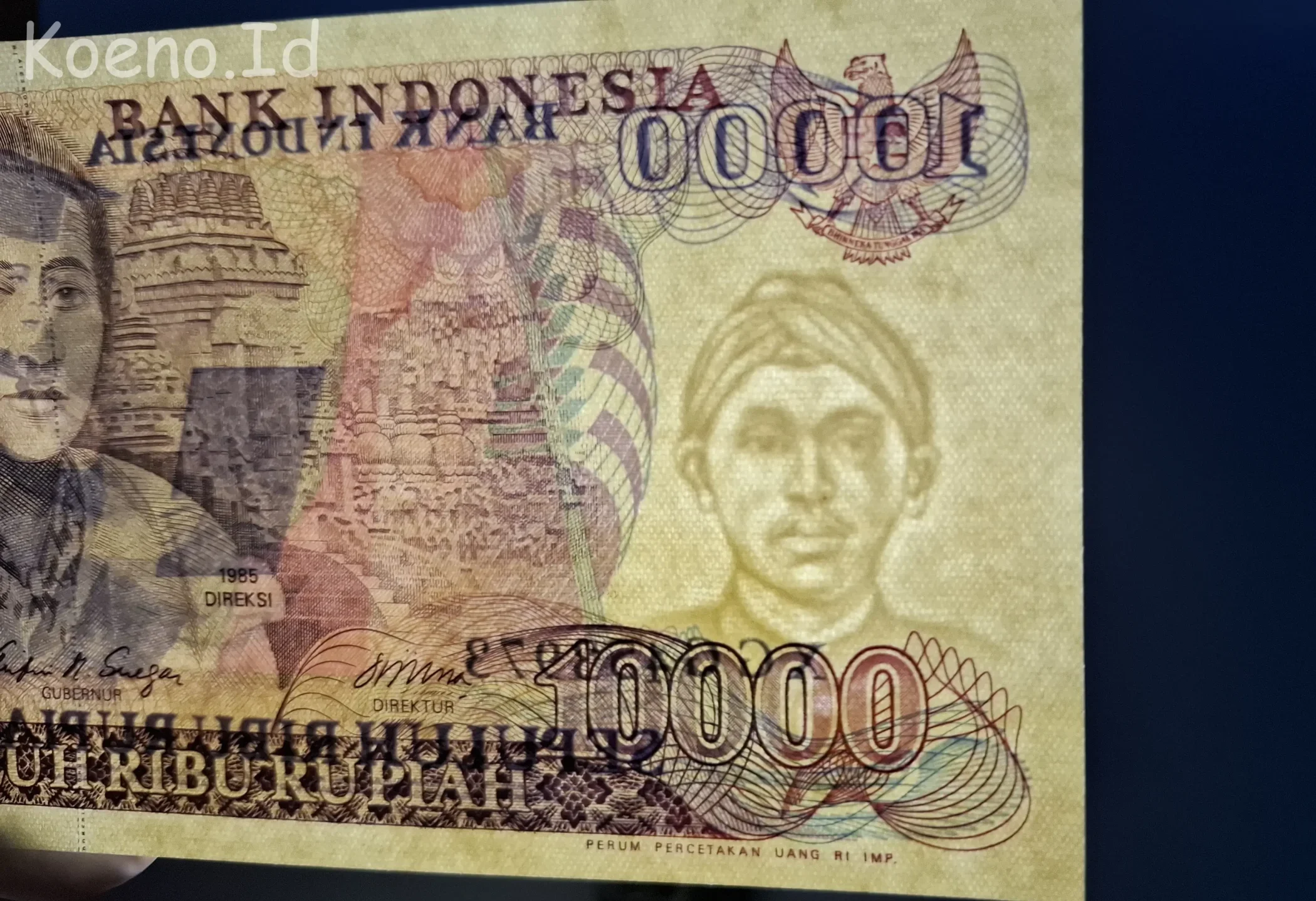 watermark uang kuno rp10000 emisi 1985