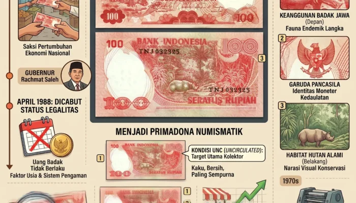 Ketika Badak Bercula Satu dalam Uang 100 Tahun 1977 Mengawal Transaksi Bangsa