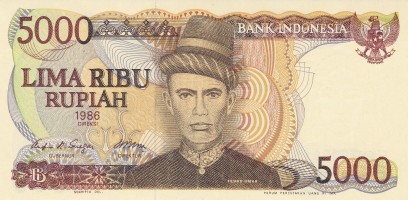 Gambar Depan Uang Rp5000 Tahun 1986