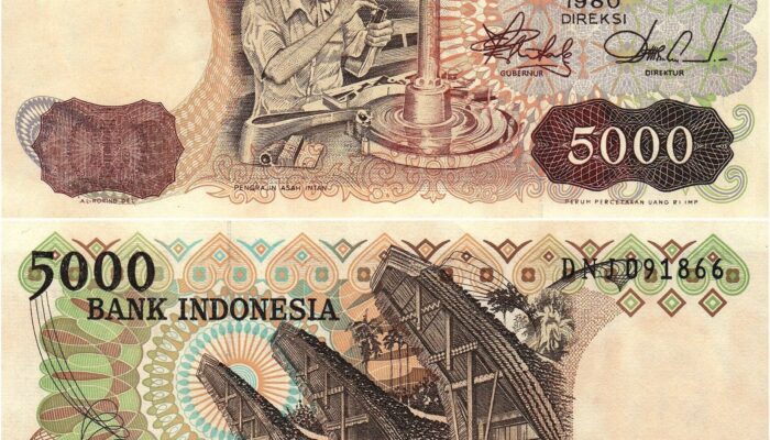 Spesifikasi dan Harga Uang Kertas 5.000 Rupiah 1980