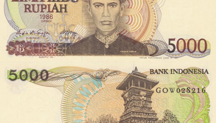 Spesifikasi dan Harga Uang Kertas 5.000 Rupiah 1986