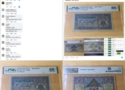 Uang Kuno 5 Gulden De Javasche Bank Specimen 1942 Terjual Rp12,5 Juta