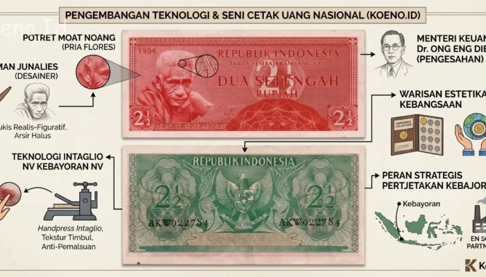 Jejak Seniman Junalies dan Pertjetakan Kebajoran NV dalam Mengukir Uang Kertas 2,5 Rupiah 1954