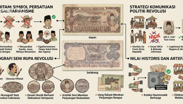 Mengulas Semiotika Peci Hitam Bung Soekarno pada Vignet Uang Kertas 25 Rupiah Seri ORI II 1947
