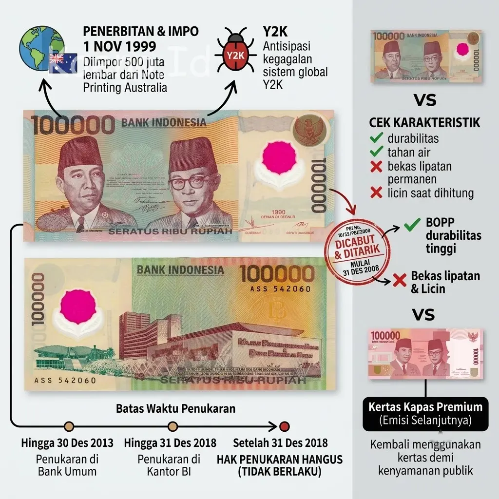 Penukaran Uang Polimer Rp100.000 Emisi 1999