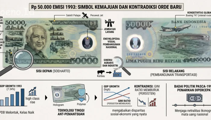 Mandat Politik Peringatan 25 Tahun Pembangunan Jangka Panjang I dalam Uang Rp50.000 Tahun 1993