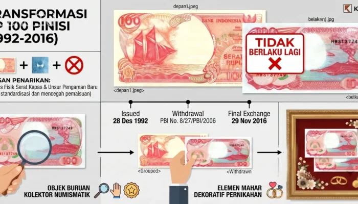 Bank Indonesia Resmi Mencabut Uang Kertas Rp 100 Emisi 1992 dari Peredaran