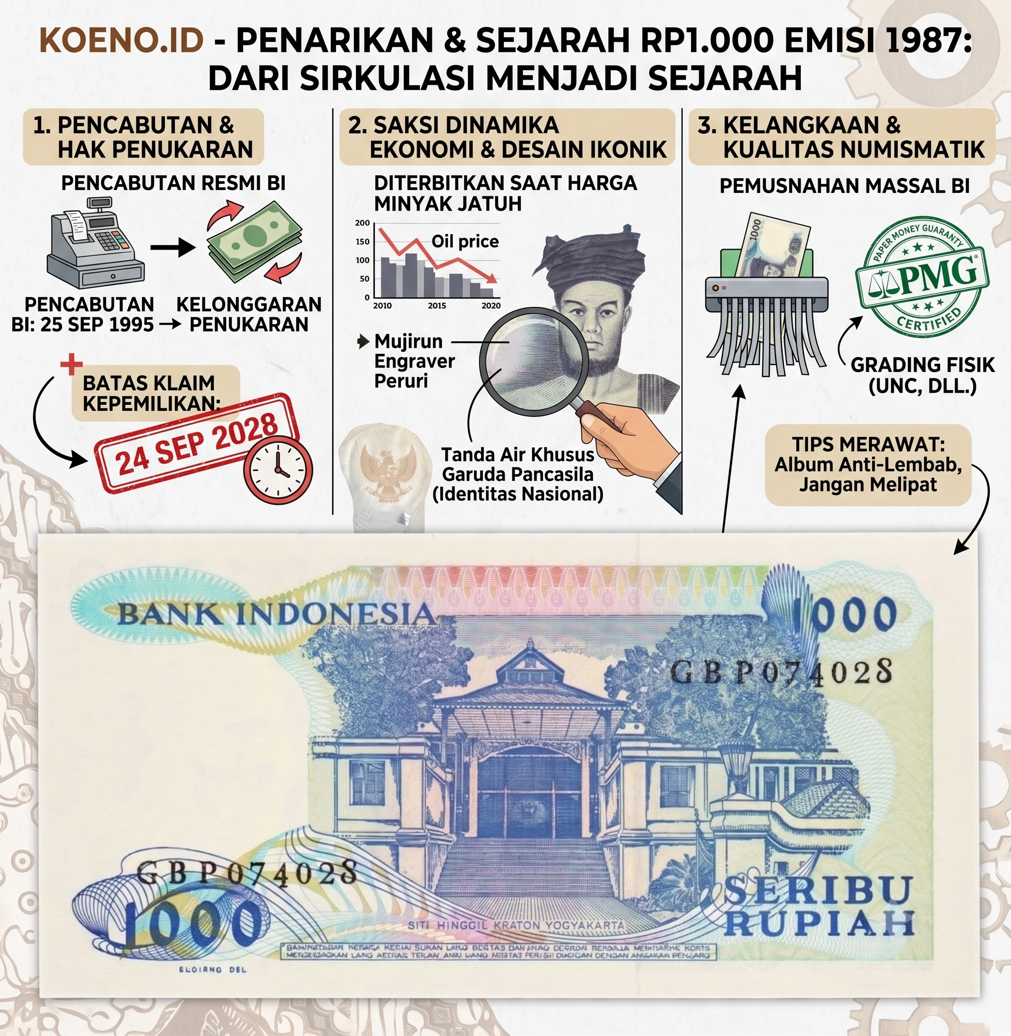 penukaran uang kuno 1000 emisi 1987