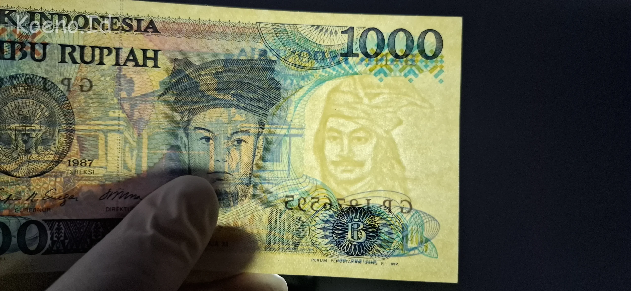 tanda air uang 1000 tahun 1887