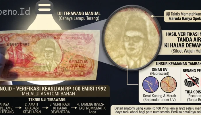 Uji Terawang: Keberadaan Tanda Air (Watermark) pada Uang Kuno 100 Rupiah 1992