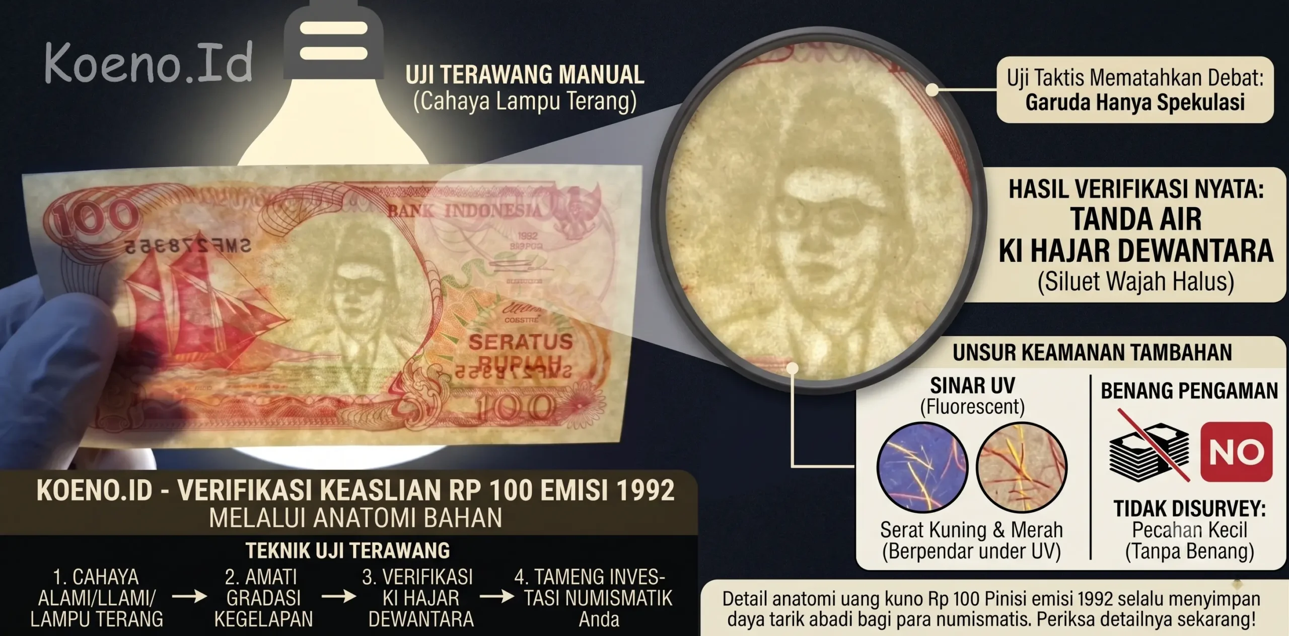 watermark uang kuno 100 tahun 1992