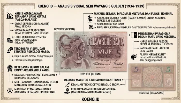 Alasan De Javasche Bank Memilih Motif Wayang pada Uang Kertas 5 Gulden Seri Tahun 1934-1939