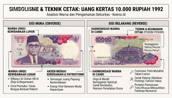 Makna Filosofis Kombinasi Warna Ungu dan Merah pada Uang Kertas 10.000 Rupiah 1992