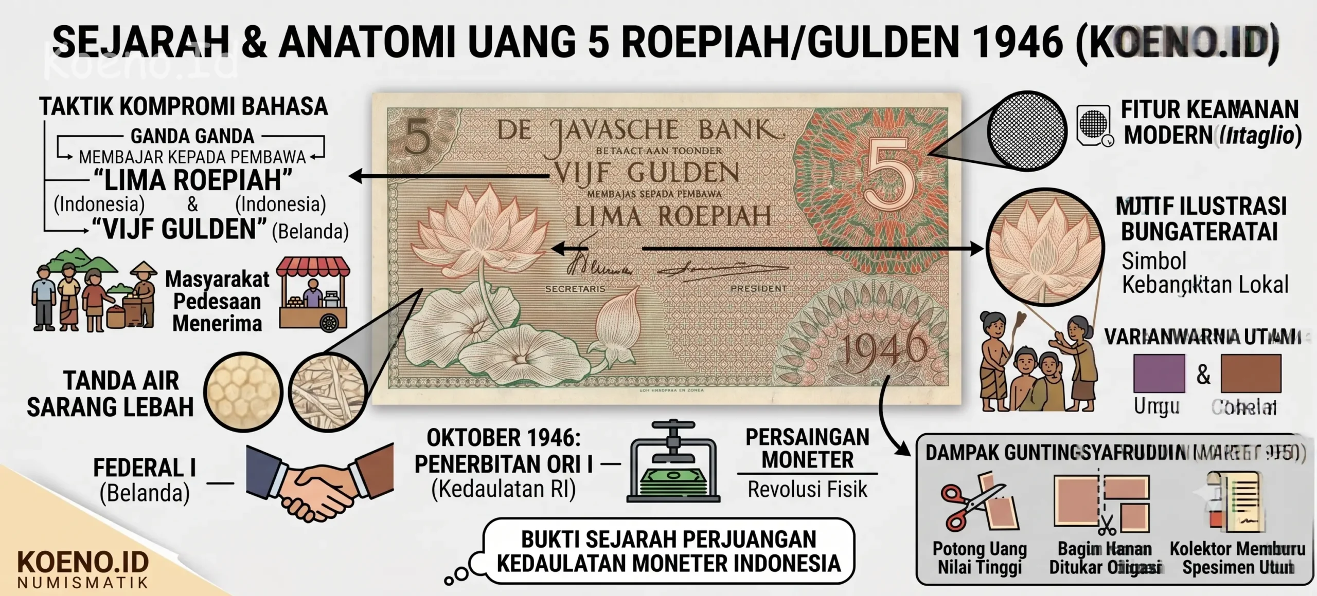 Kebijakan Penarikan 5 RoepiahGulden 1946 Seri Federal I