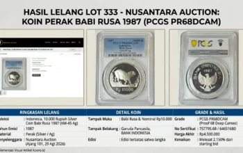 Koin Perak Langka Rp10.000 Babi Rusa 1987 PCGS PR68DCAM