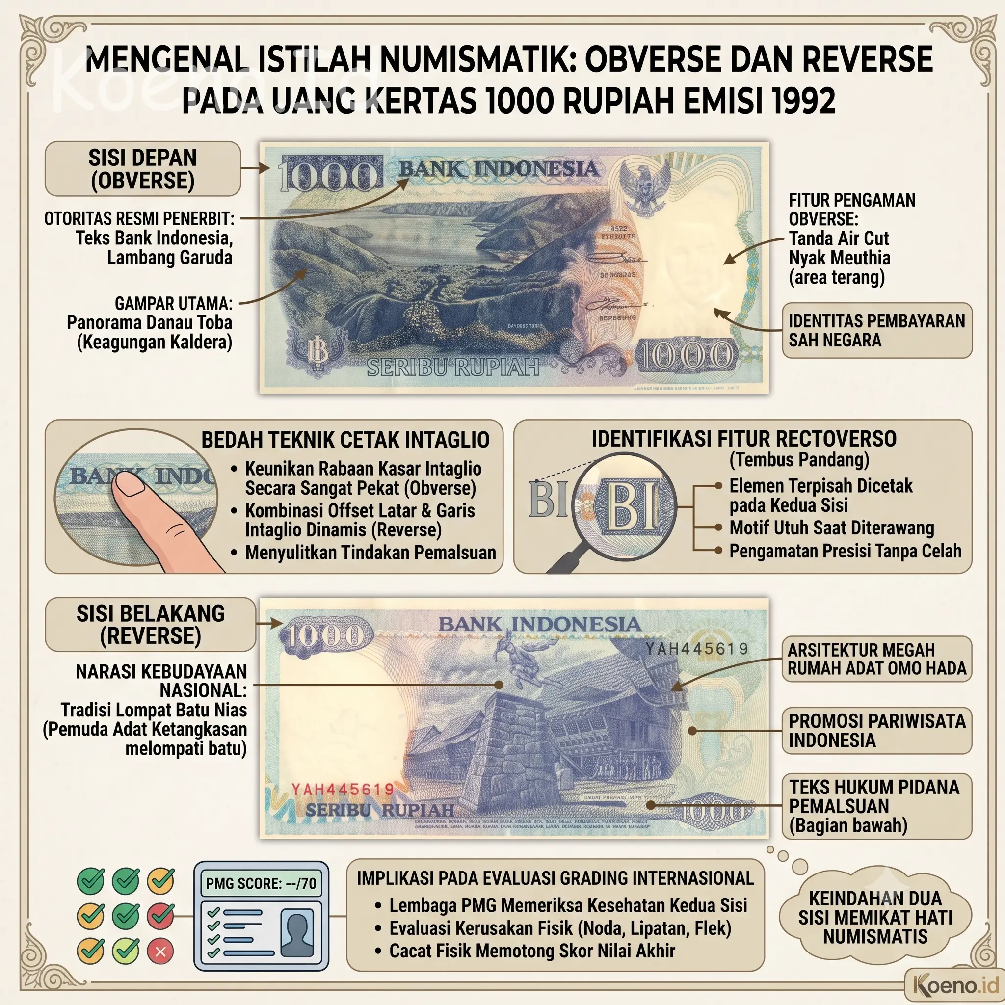 Makna Obverse dan Reverse uang Kuno 1000 Rupiah 1992