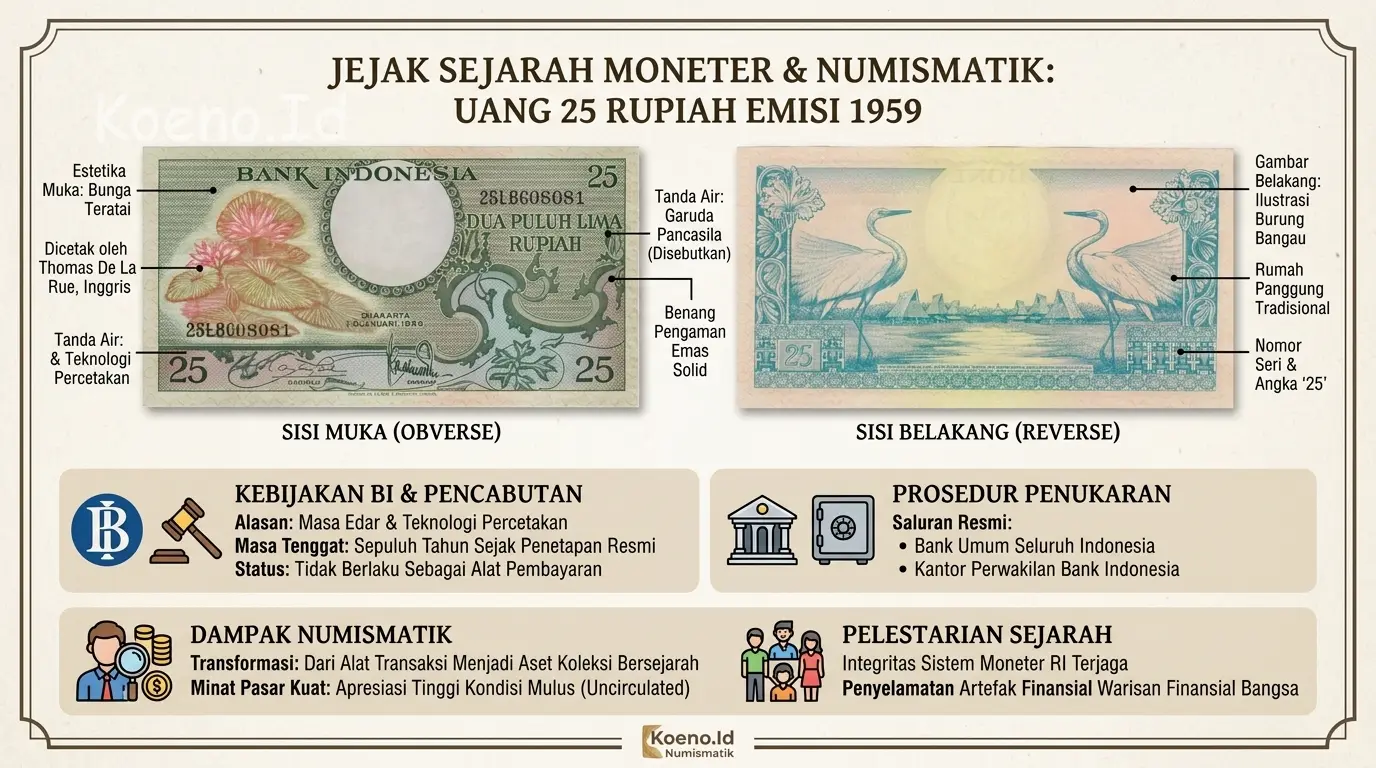 Penarikan Resmi Uang Kertas 25 Rupiah Emisi 1959