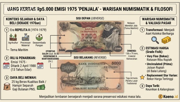 Simbolisme Nelayan dan Tiga Perahu pada Uang Kertas Rp5.000 Emisi 1975: Mengenang Semangat Swasembada