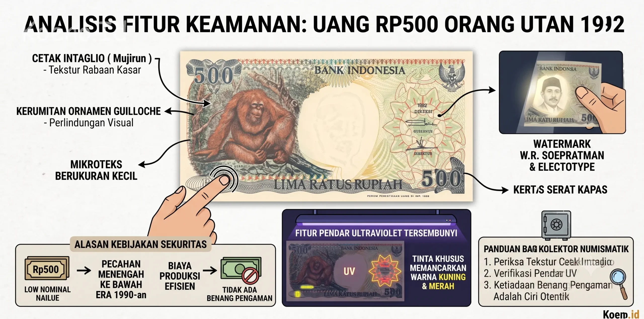 Uang Kertas Rp500 Orang Utan 1992