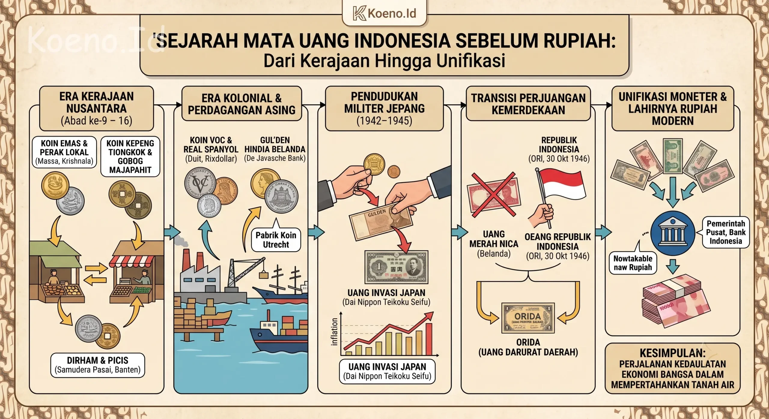 mata uang indonesia sebelum rupiah